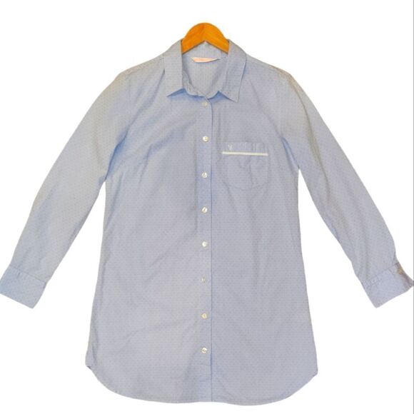 Victoria's Secret Blue Button Down/Up Longsleeve Nightgown Pajam Night Shirt XS - Picture 2 of 11